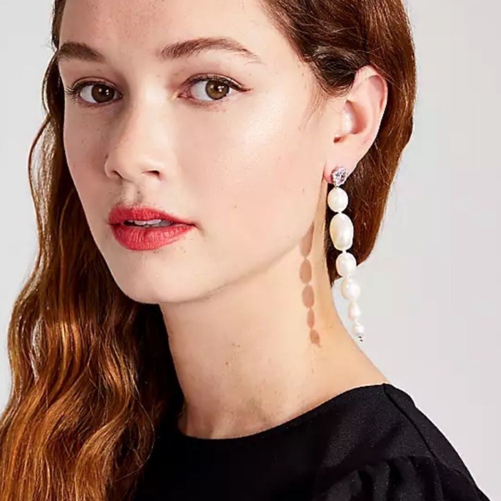 💛 SOLD OUT New Kate Spade New York Treasure Trove Pearl Drop Earrings - Picture 5 of 5